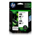 Cartucho De Tinta HP 46 Pack X 2 Und. Black