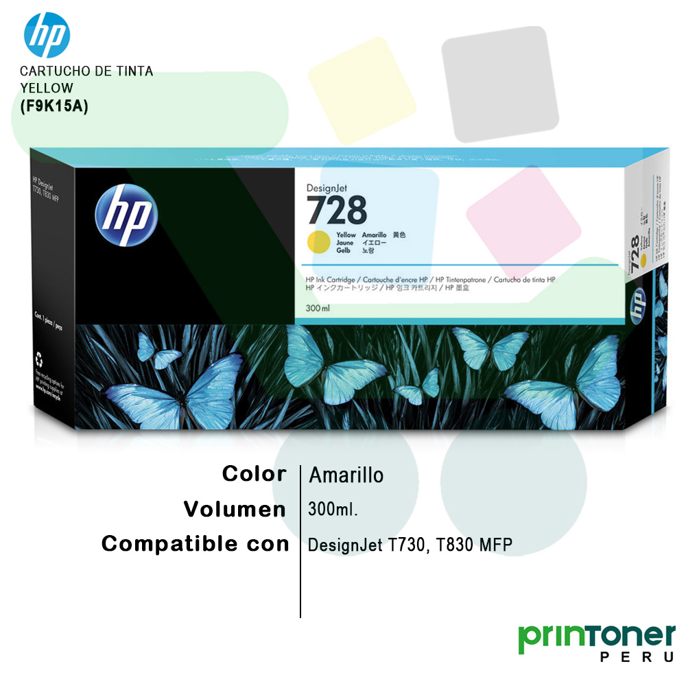 tinta hp 728 yellow 300ml. - 2