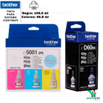 Tinta Brother Btd60bk Y Bt5001 Tripack Por Juego T4000 T310