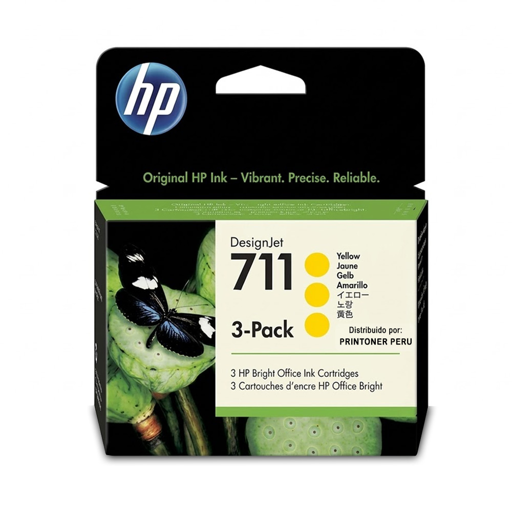 tinta hp 711 pack x 3und. tripack yellow - Printoner Perú - 1