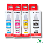 Tinta Canon GI190 GI-190 Original Pack x4 Negro 135ml. Cian Magenta Amarillo 70ml.