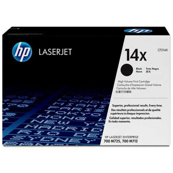 Toner HP 14X CF214X Negro Original Alto Rendimiento 17,500 Páginas – LaserJet Enterprise 700 M712
