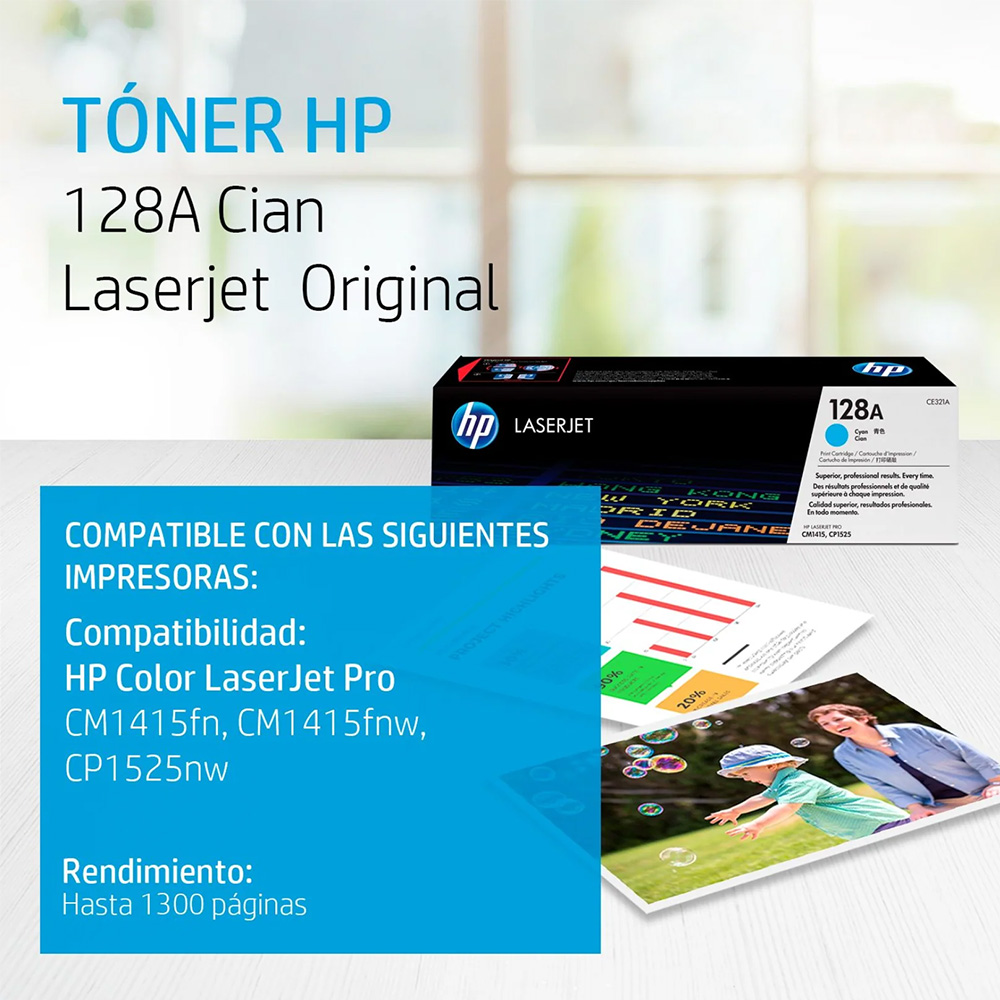 toner hp 128a cyan - 1