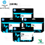 Kit De Tinta HP 728 Matte Black, Cyan, Magenta y Yellow 130 ml.