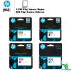 KIT DE TINTA HP 938 PARA 9110/9720 PACK x4 COLORES