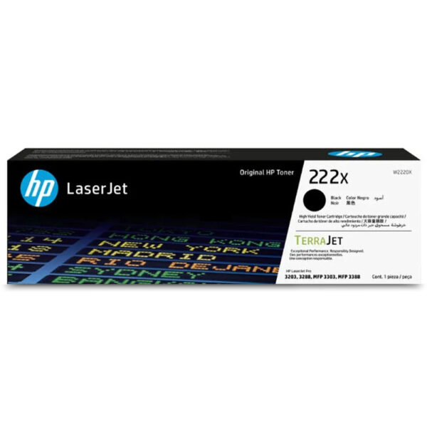 Toner HP 222X Negro W2220X Original 3,200 Páginas – LaserJet Pro 3203, 3288, MFP 3303, 3388