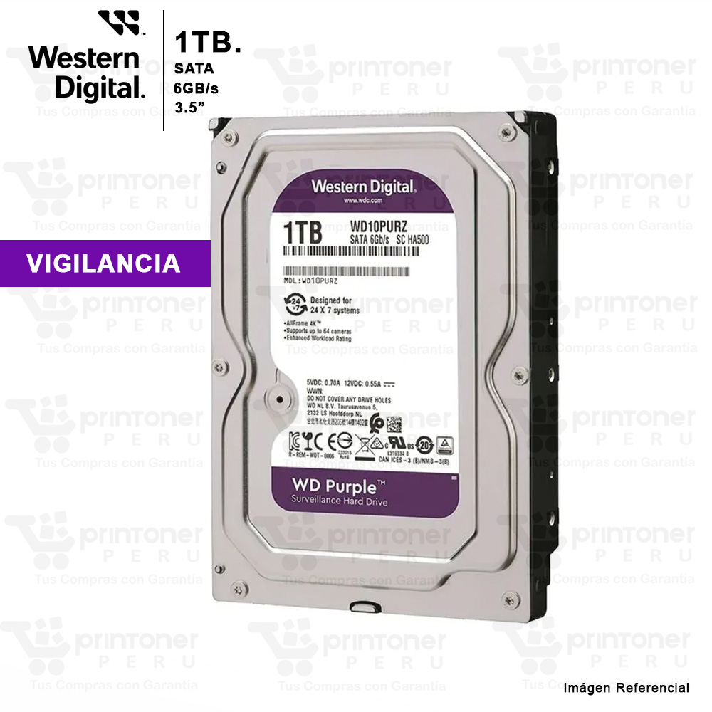 DISCO DURO WD 1TB. PURPLE 3.5 - PRINTONER PERU - 2